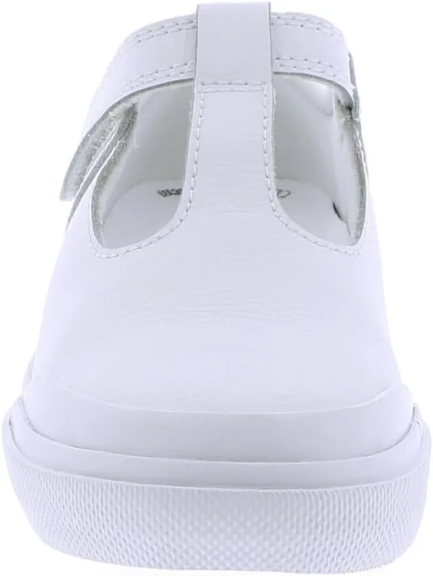 FOOTMATES Drew Mary Jane Flat T-Strap Girls Canvas Walking Sneakers with Custom-Fit Insoles, Slip-Resistant Vulcanized Outsoles