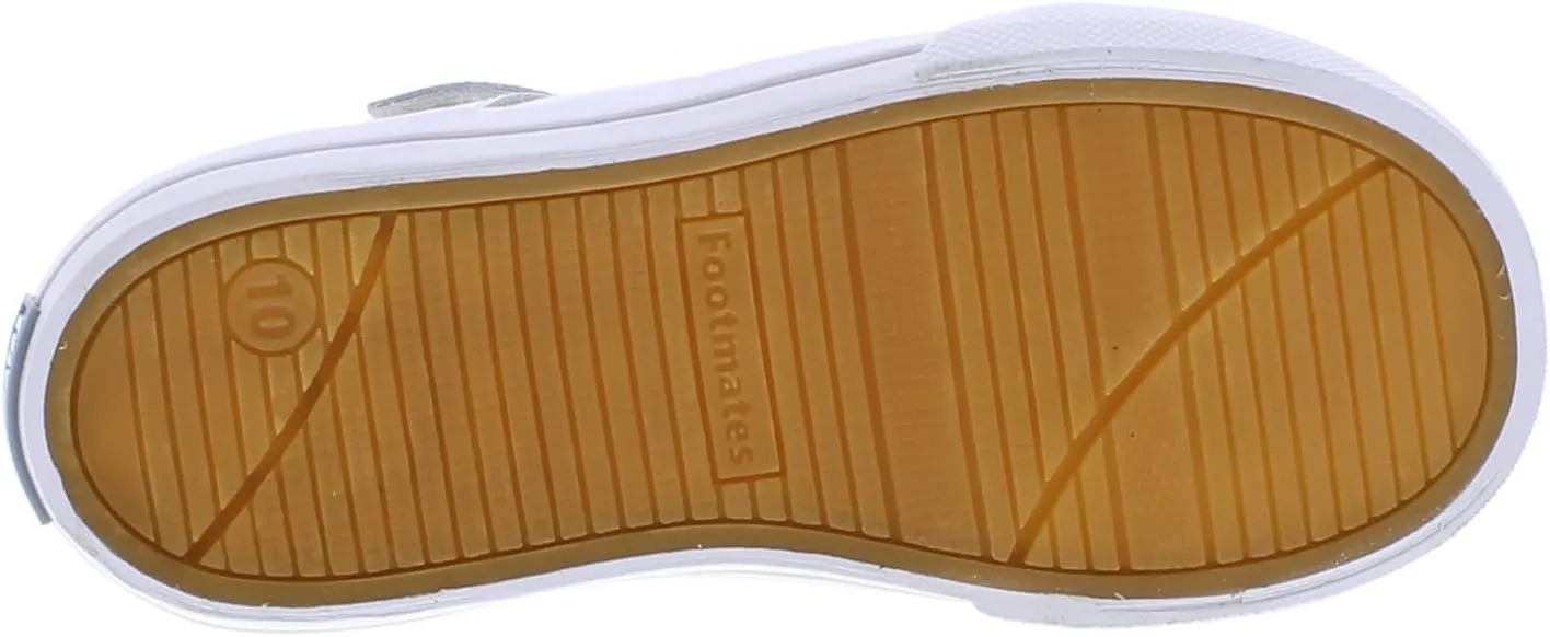 FOOTMATES Drew Mary Jane Flat T-Strap Girls Canvas Walking Sneakers with Custom-Fit Insoles, Slip-Resistant Vulcanized Outsoles
