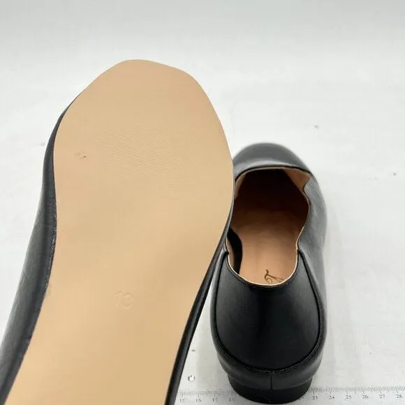 FOWT Black Closed Round Toe Loafers Block Low Heel Slip On Walking Pump Shoes