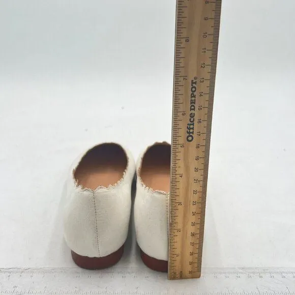 FOWT White Suede Classic Round Toe Ballet Flats Wave Pattern Edge Super Shoes