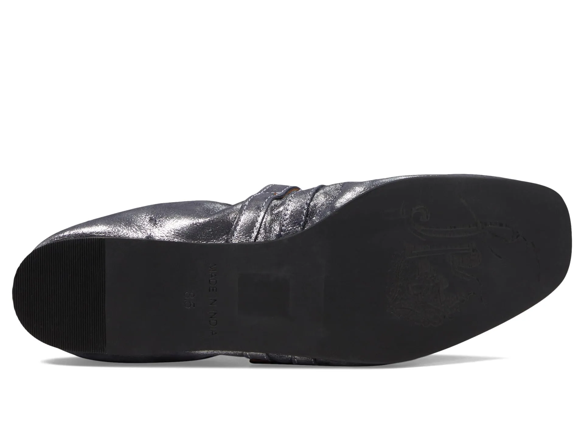Free People Women's Gemini Ballet Flat 8 Silver Distressed Suede