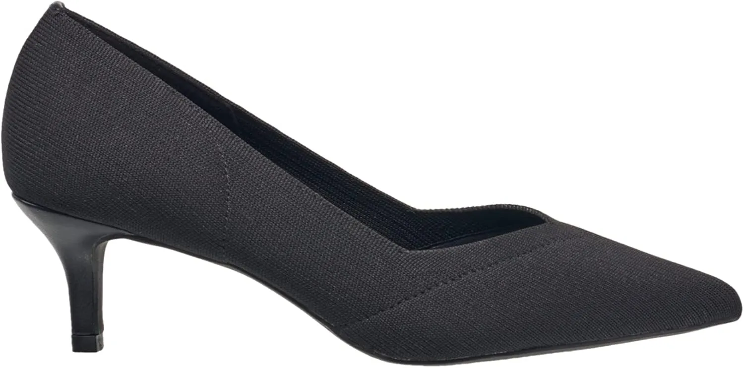 French Connection Women's Kitten Heels Pointed Closed Toe Pumps Wedding Office Work Comfortable Low Heel Dress Shoes for Women with Cushioned Inner Sole