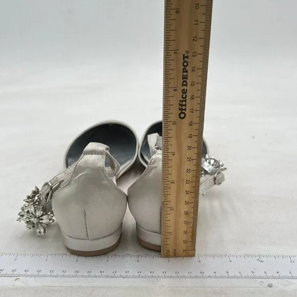 FSJ Grey Crystal Pump Ankle Buckle Strap Low Kitten Heel Sandals Wedding Shoes