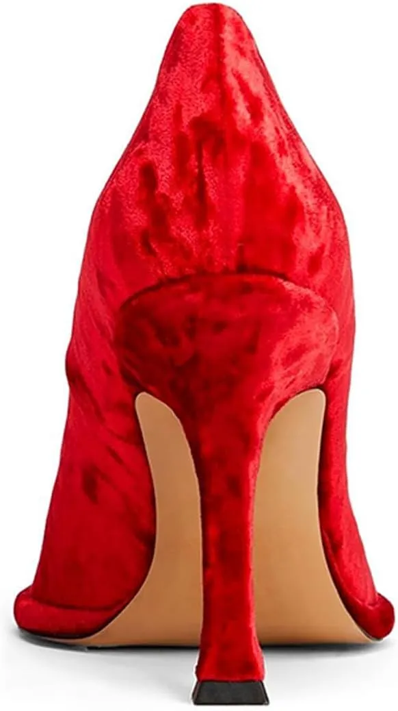 FSJ Women Classic Closed Almond Toe Thin Platform Pumps Slip On Stiletto High Heels Formal Business Wedding Shoes Size 4-16 US