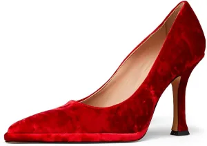 FSJ Women Classic Closed Almond Toe Thin Platform Pumps Slip On Stiletto High Heels Formal Business Wedding Shoes Size 4-16 US