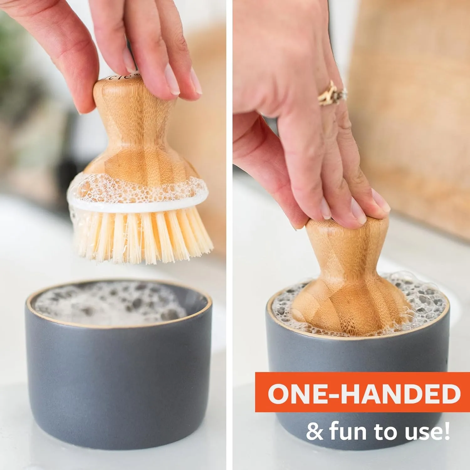 Full Circle Bubble Up, Brush   Dispenser, Gray