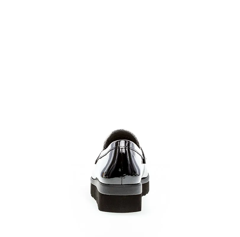 GABOR - 52.544.89 SLIP-ON SHOE - BLACK PATENT SNAKE PRINT