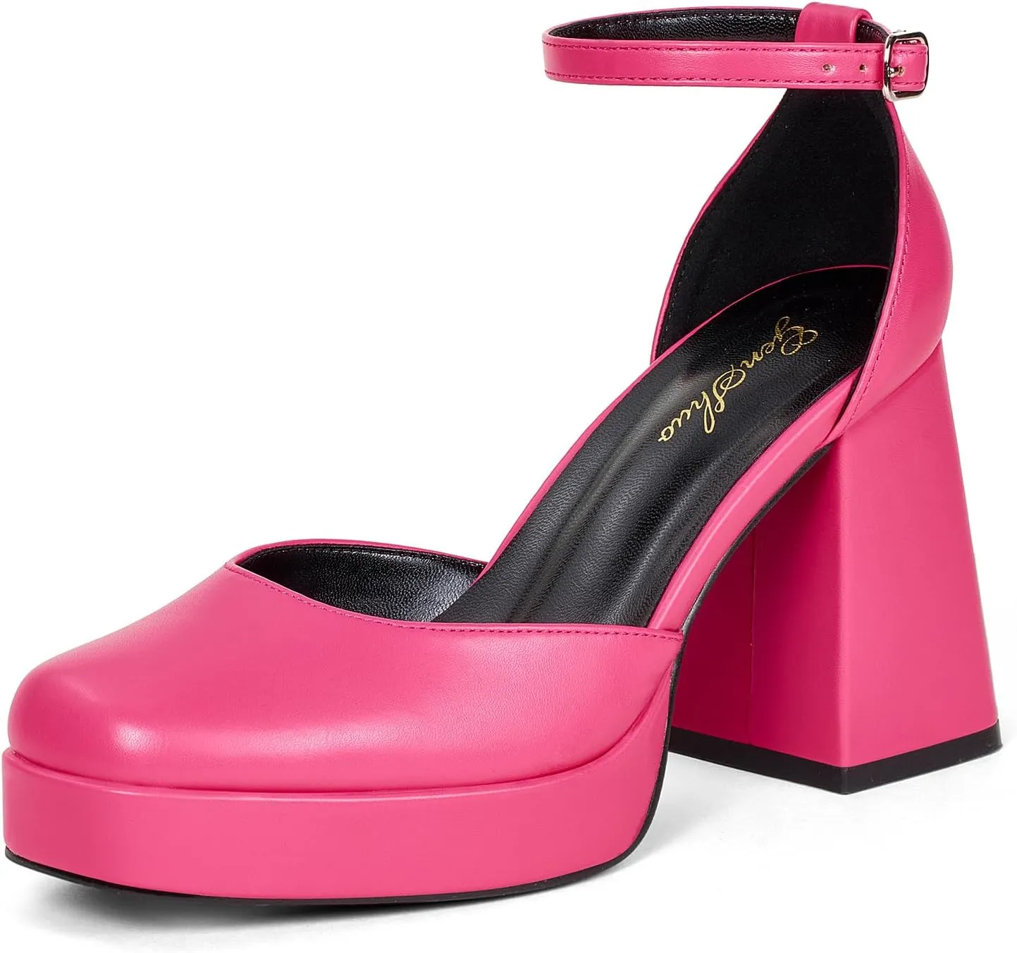GENSHUO Women's-Platform-Chunky-Pumps Heels