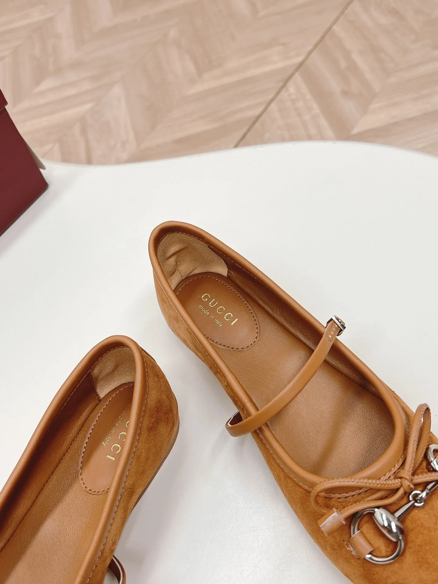GG BALLET FLAT CARAMEL SUEDE