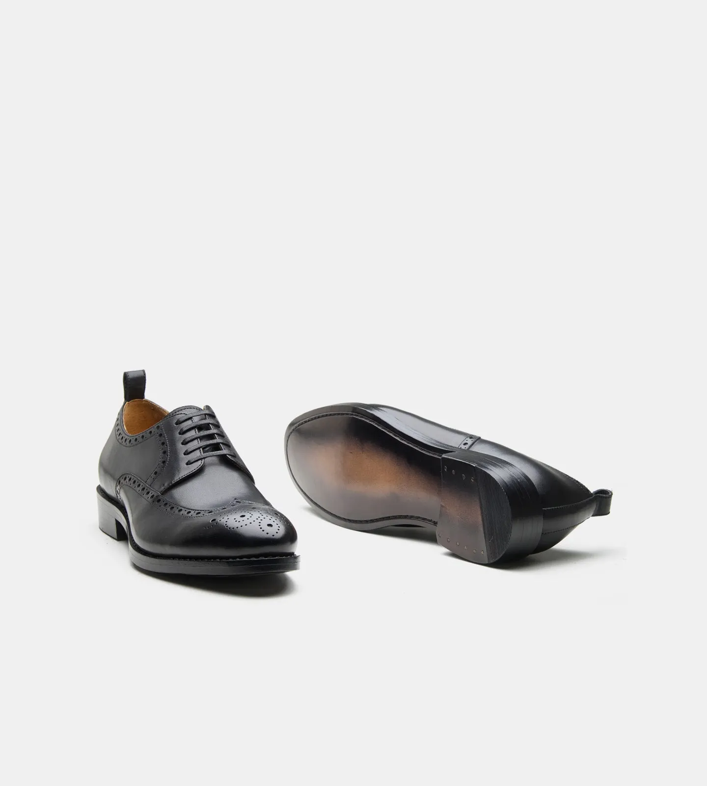 Goodyear Welted Black Wingtip Derby