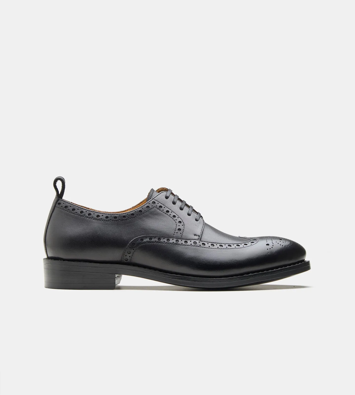 Goodyear Welted Black Wingtip Derby
