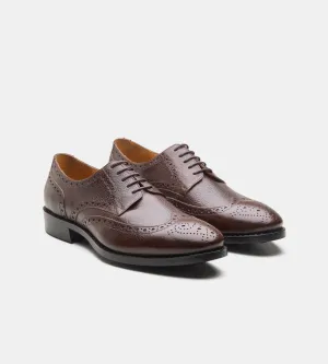 Goodyear Welted Brown Wax Milled Wingtip Derby