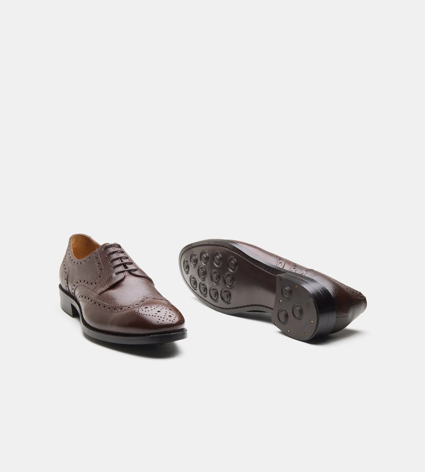Goodyear Welted Brown Wax Milled Wingtip Derby