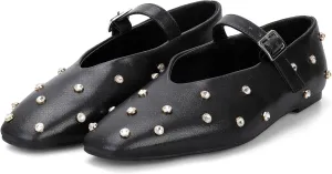 Goolita Sparkly Rhinestone Flats for Women, Square Toe Low Heel Studded Balle Flats Shoes Comfortable Buckle Strap Mary Jane Shoes