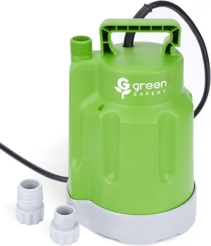 Green Expert 1/4HP Submersible Sump Pump 25-Foot Power Cord High Flow 1800GPH for Water Removal Household Drainage Utility Pump Easy to Use in Pools Hot Tub Flooded House Suit to Garden Hose