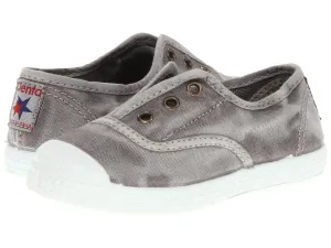 Grey Denim Distressed Cienta Canvas Slip On