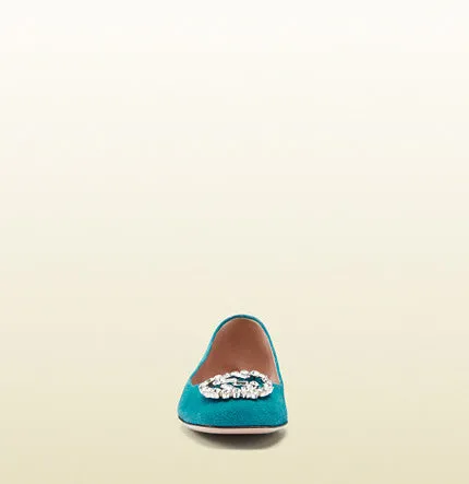 Gucci - GG sparkling suede ballet flat