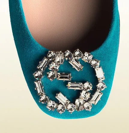 Gucci - GG sparkling suede ballet flat