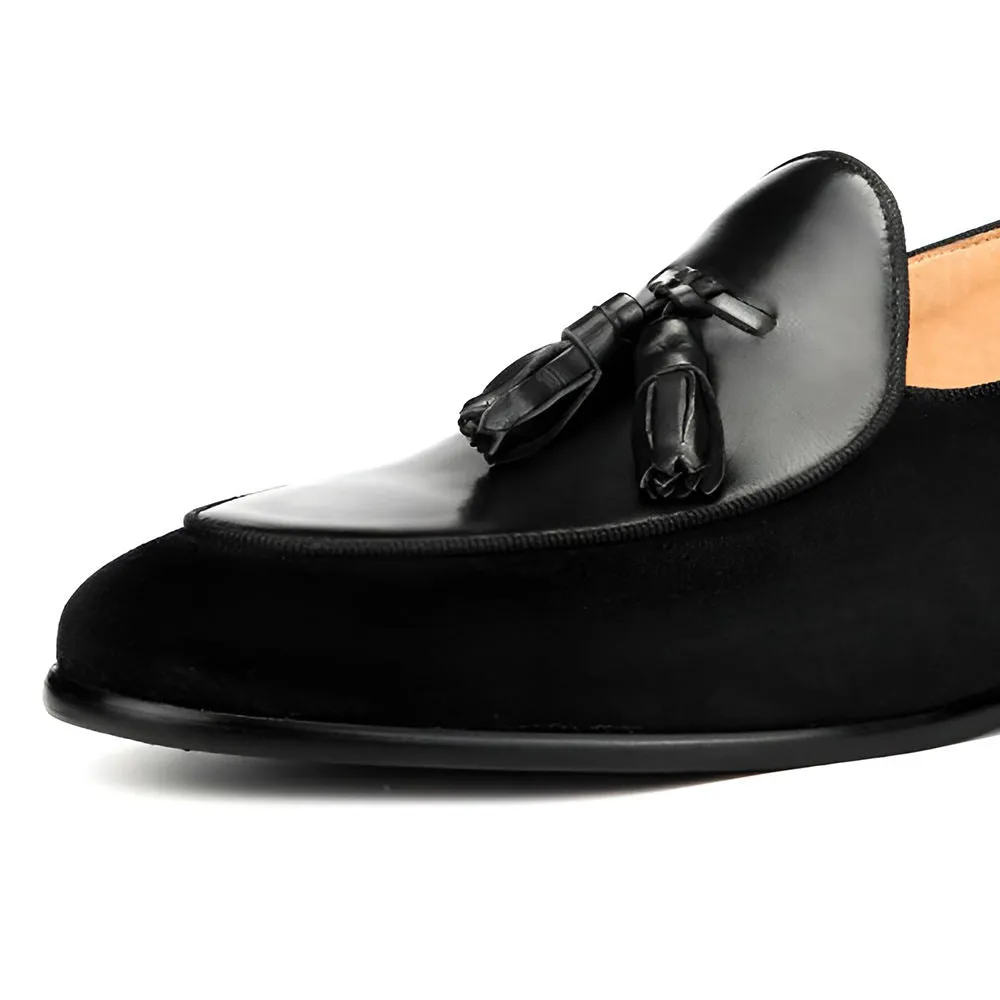 Handmade Cow Leather Suede Loafer Shoes for Men