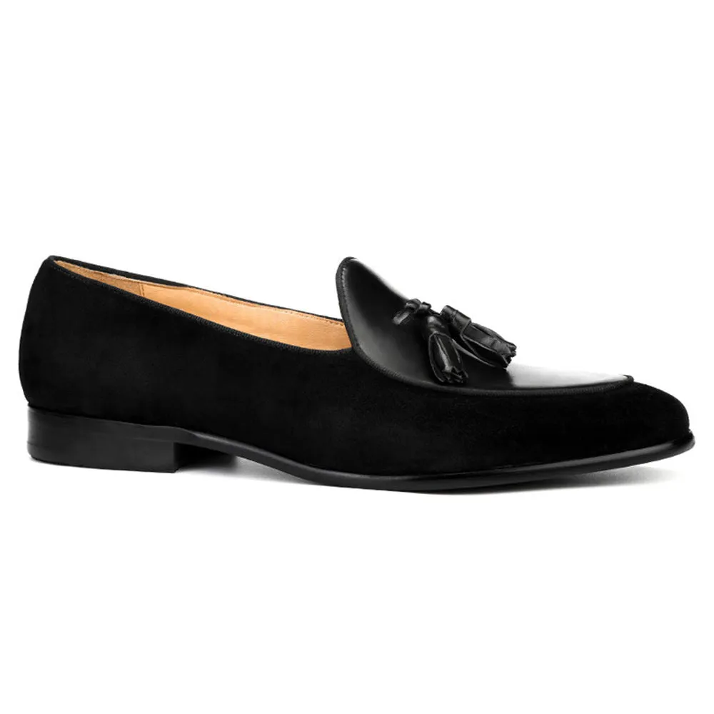 Handmade Cow Leather Suede Loafer Shoes for Men