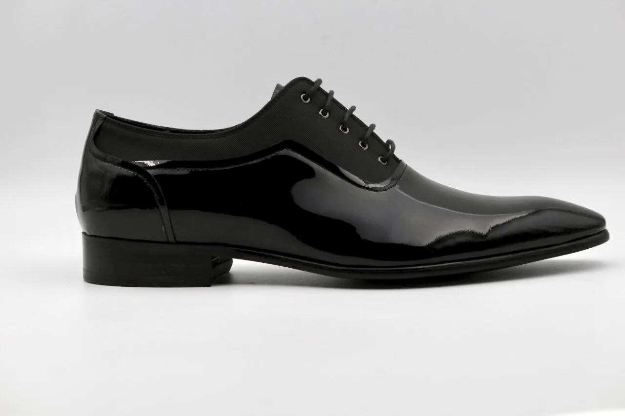Harlow Black Leather Patent Derby
