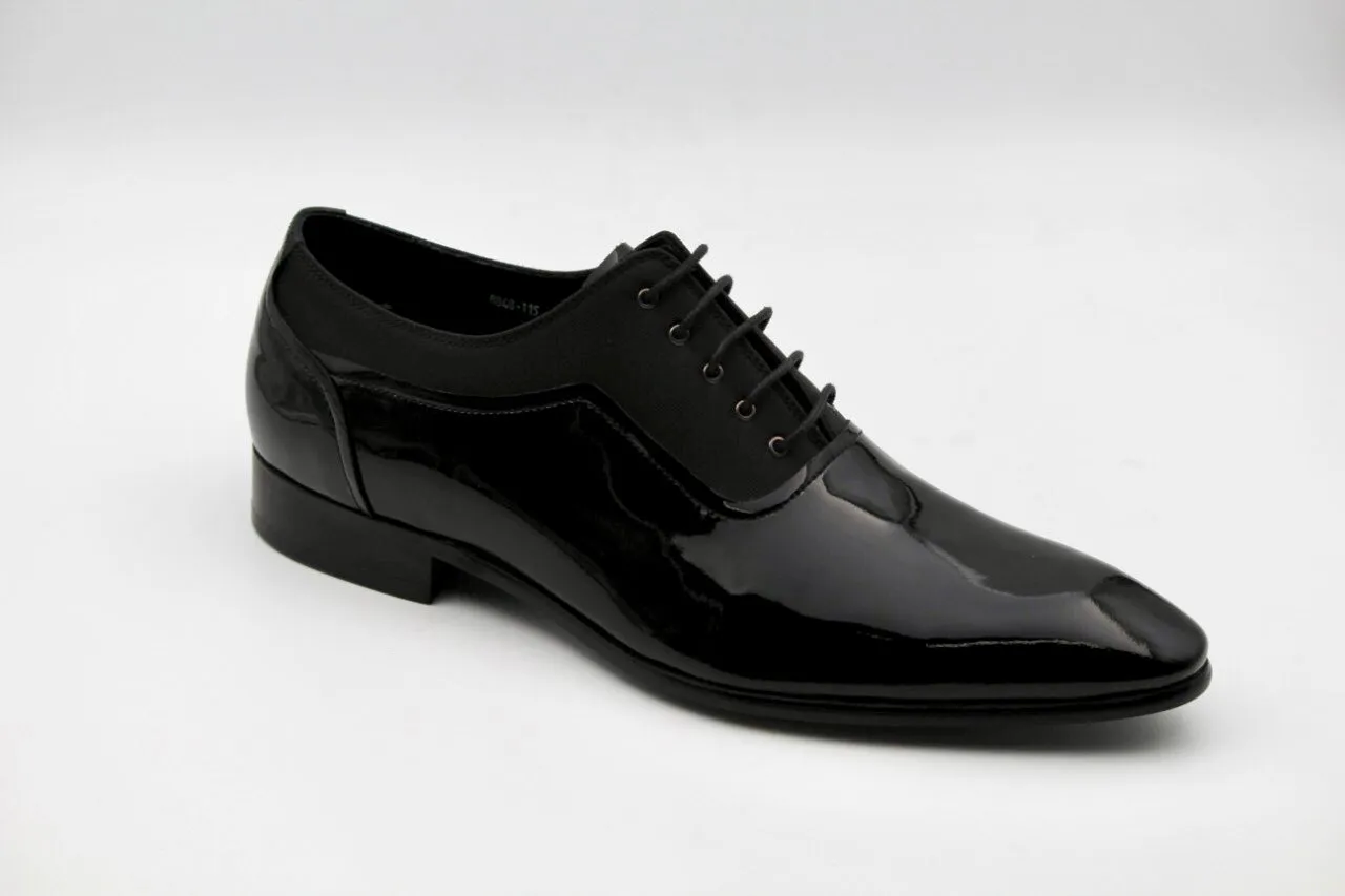 Harlow Black Leather Patent Derby