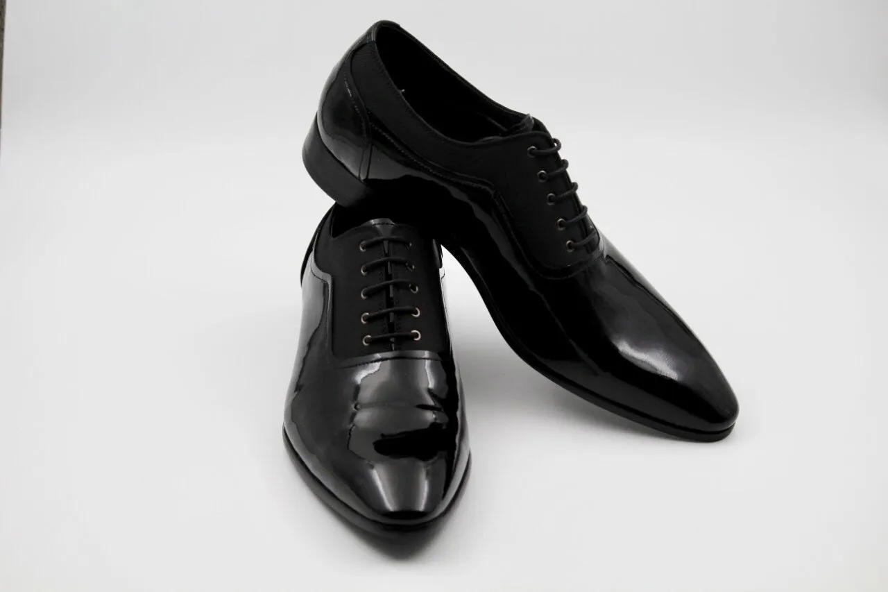 Harlow Black Leather Patent Derby