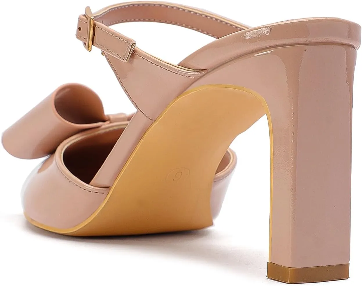 Heels for Women Closed Toe Bowkont Pumps Sexy Pointed Toe Ankle Buckle Strap Slip On Chunky Mid Heels Wedding Bridal Party Shoes