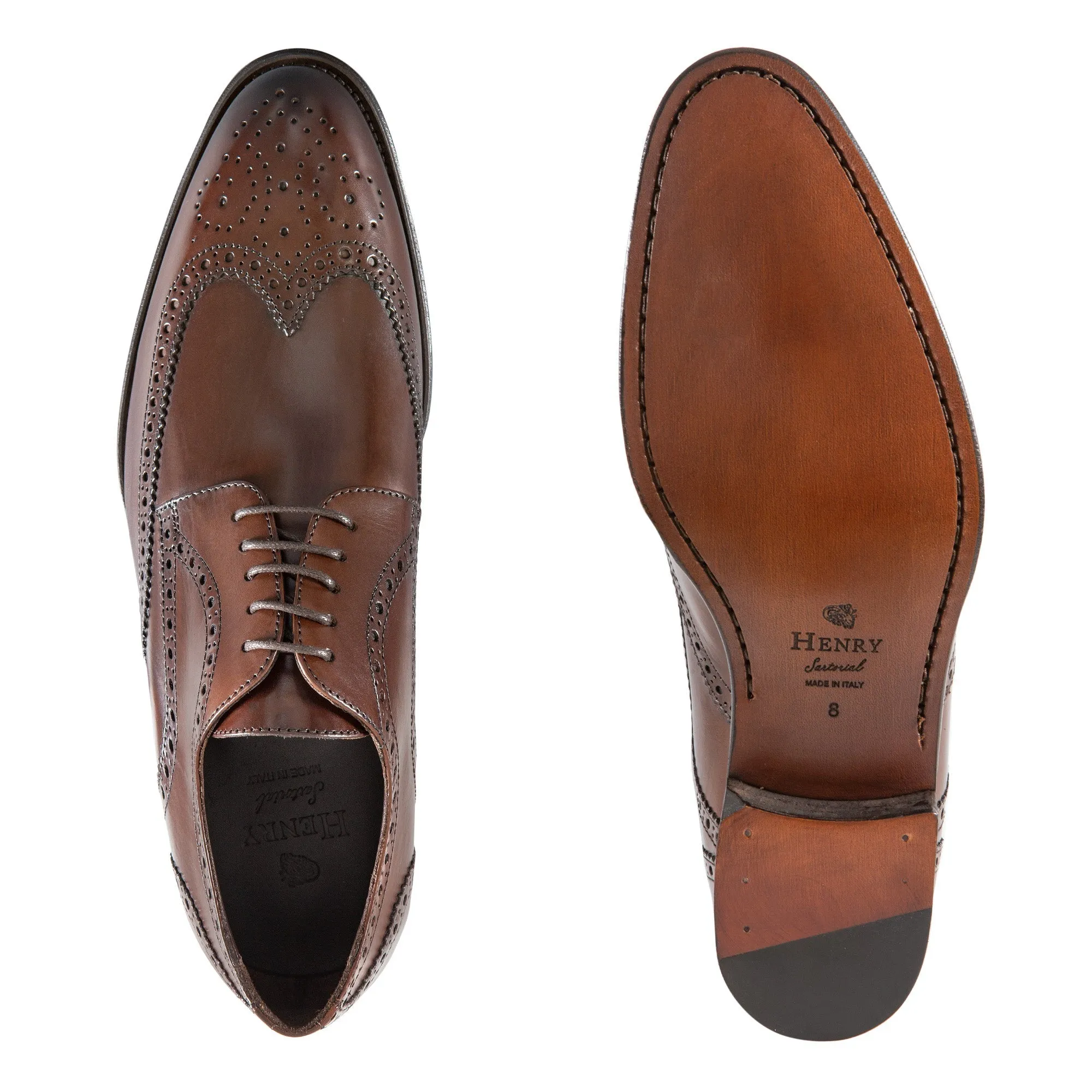 HENRY SARTORIAL Brogue Derby BROWN