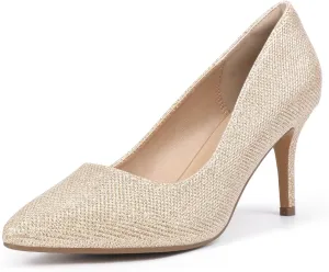 IDIFU IN3 High Heels Pumps Closed Toe Heels Women's Pumps Stiletto Pointed Toe Dress Shoes Wedding Prom Bridal Work Office Bride Bridesmaid Guest Trendy Dressy Fashion Comfortable Classic Pumps Shoes