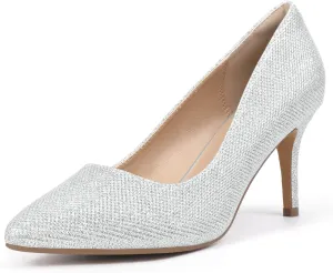 IDIFU IN3 High Heels Pumps Closed Toe Heels Women's Pumps Stiletto Pointed Toe Dress Shoes Wedding Prom Bridal Work Office Bride Bridesmaid Guest Trendy Dressy Fashion Comfortable Classic Pumps Shoes