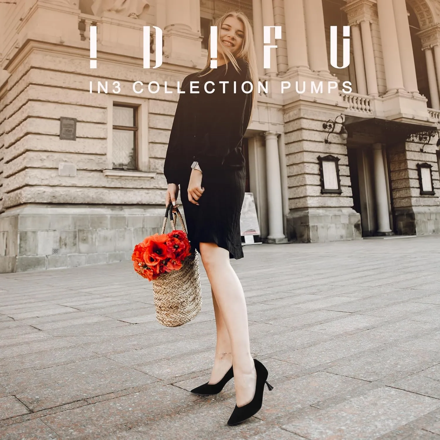 IDIFU IN3 Women's Pumps Kitten Closed Toe Heels Low Pointed Toe Heels Wedding Bridal Office Formal Work Prom Dress Shoes for Women Comfortable Dressy Trendy Cute Pumps Shoes