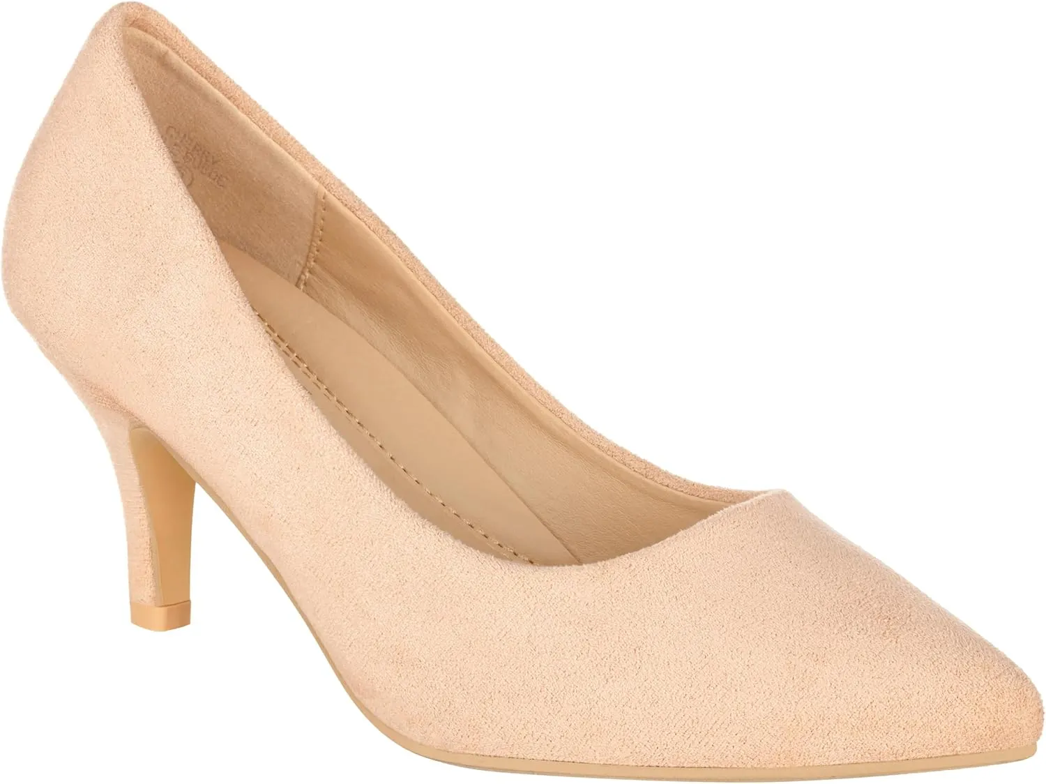 ILLUDE Classic Pointed Toe Pumps – Comfortable Low Stiletto Heel Pump Shoes – Cherry