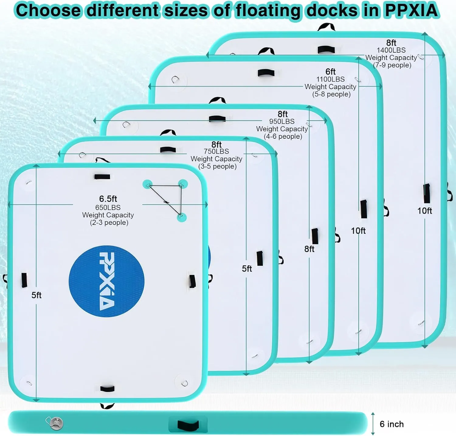 Inflatable Dock Floating Platform for Lakes 6 Inch Thick, Inflatable Island Water Floating Mats for Boating, River, Pool, Ocean, Inflatable Raft with Electric Air Pump