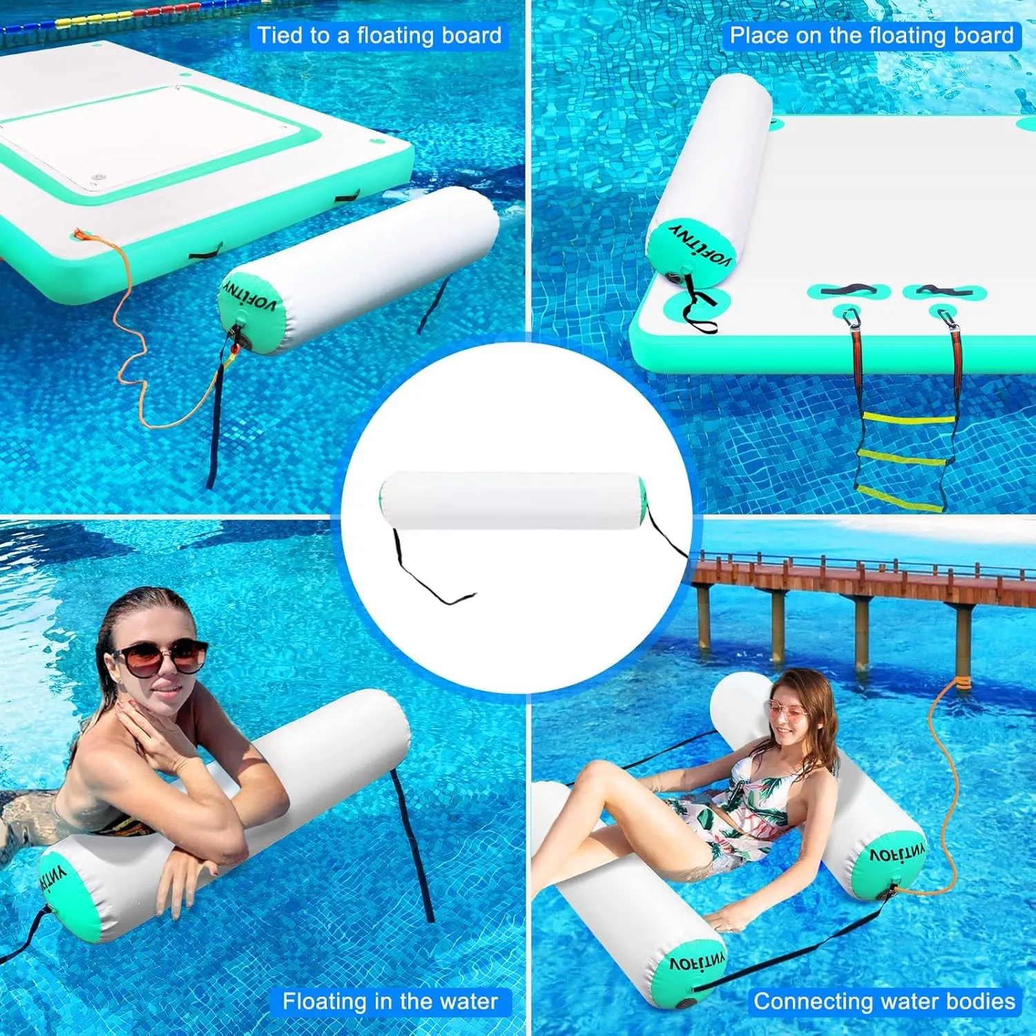 Inflatable Floating Dock Series Lake Floats Pool Noodles Backrest to VOFITNY Docks