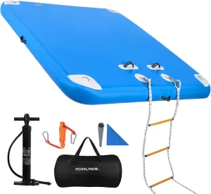 Inflatable Floating Dock Swim Platform Water Platform Raft Large Floating Air Mat Inflatable Water Pad for Lake Pool Lounging River Ocean Boating