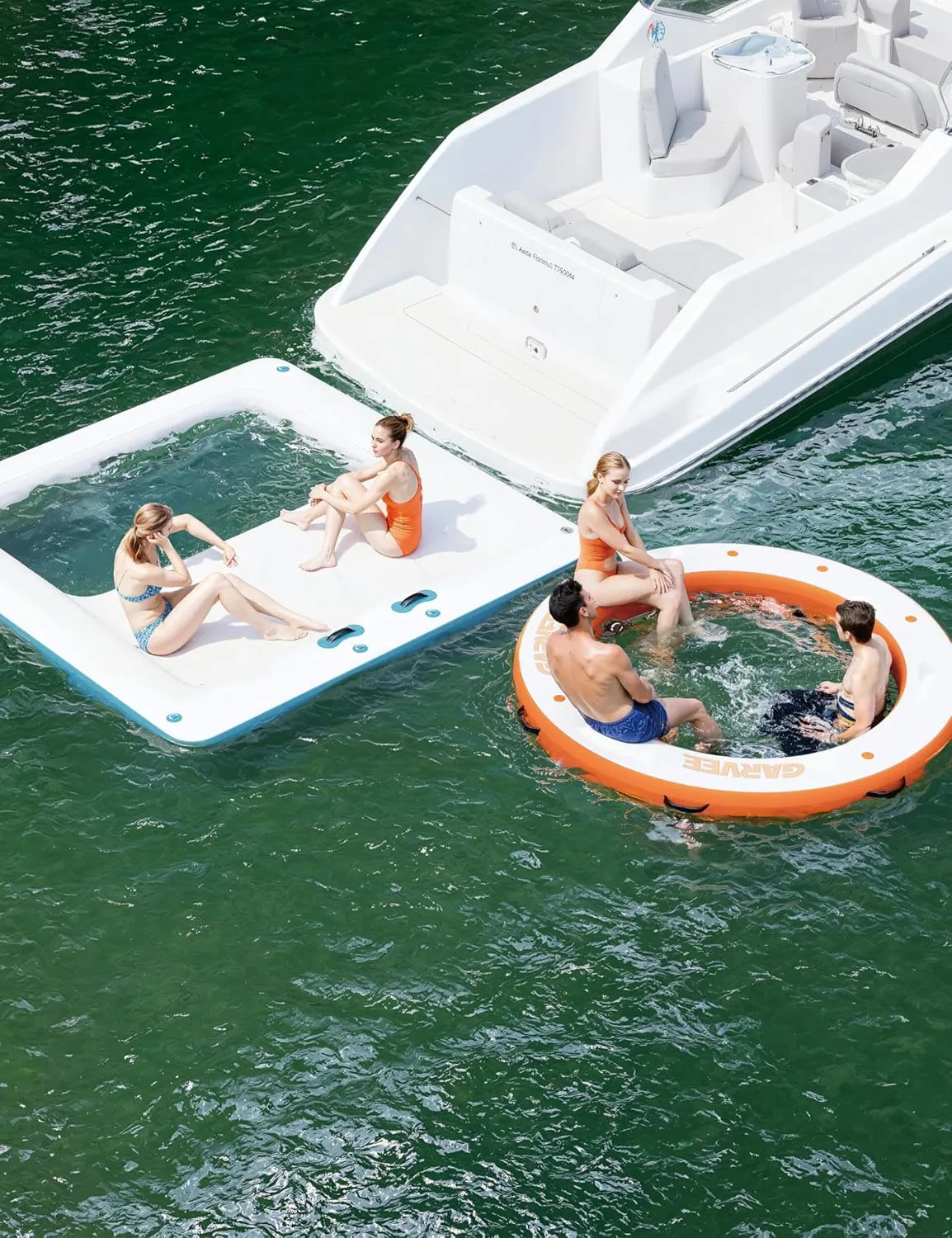 Inflatable Water Hammock Floating Dock Mesh, 10FT/8FT Sunchill Float Ring Heavy Duty River Floats Lake Raft for Tanning Pool Float Island Platform Pad Mat Party
