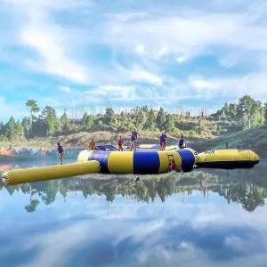 Inflatable Water Trampoline, Lake Trampoline, Water Bouncing Inflatable Diving Trampoline Bouncing Swimming Platform Sports, Trampoline Water Amusement Park