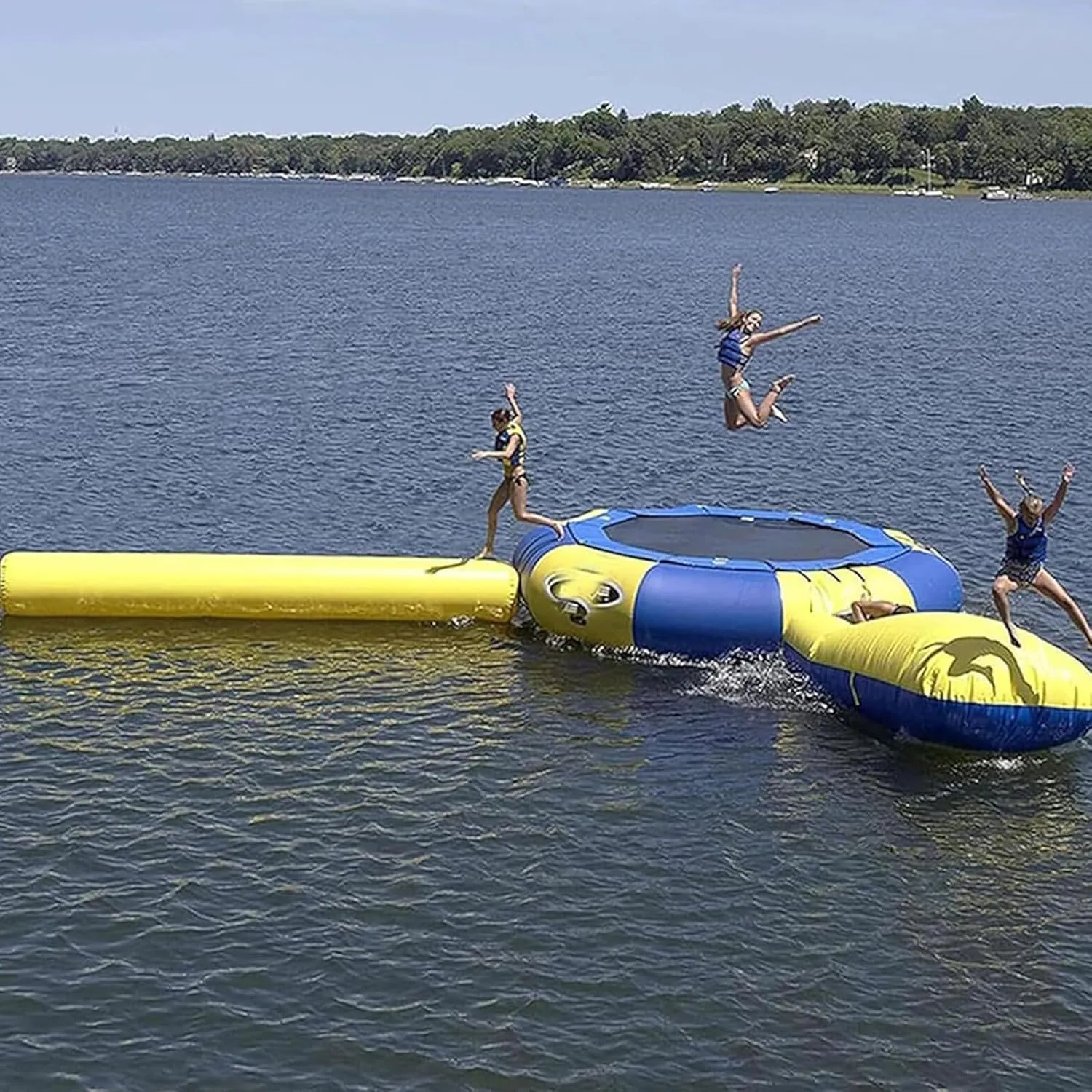 Inflatable Water Trampoline, Lake Trampoline, Water Bouncing Inflatable Diving Trampoline Bouncing Swimming Platform Sports, Trampoline Water Amusement Park