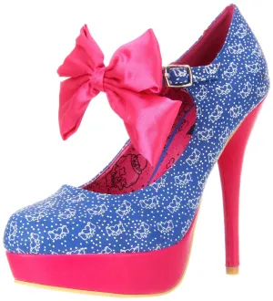 Iron Fist Women's Bow Me Platform Pump,Blue,9 M US