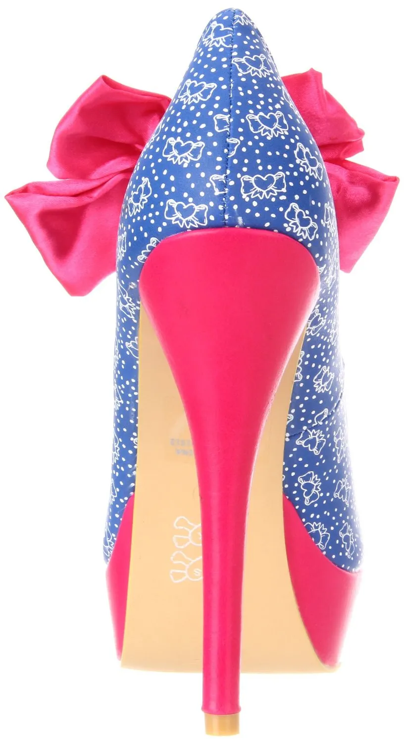 Iron Fist Women's Bow Me Platform Pump,Blue,9 M US