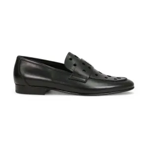 John Richmond 14025 Men's Shoes Calf-Skin Leather Perforated Slip-On Loafer (JR1012)
