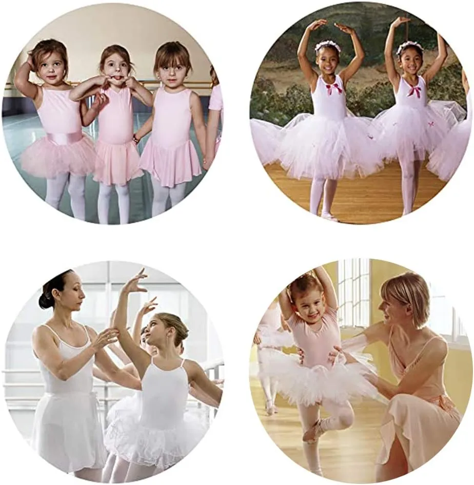 JUODVMP Girls Ballet Dance Shoes Satin Slippers Gymnastics Flats Split Sole with Ribbon,Model TJBLDM