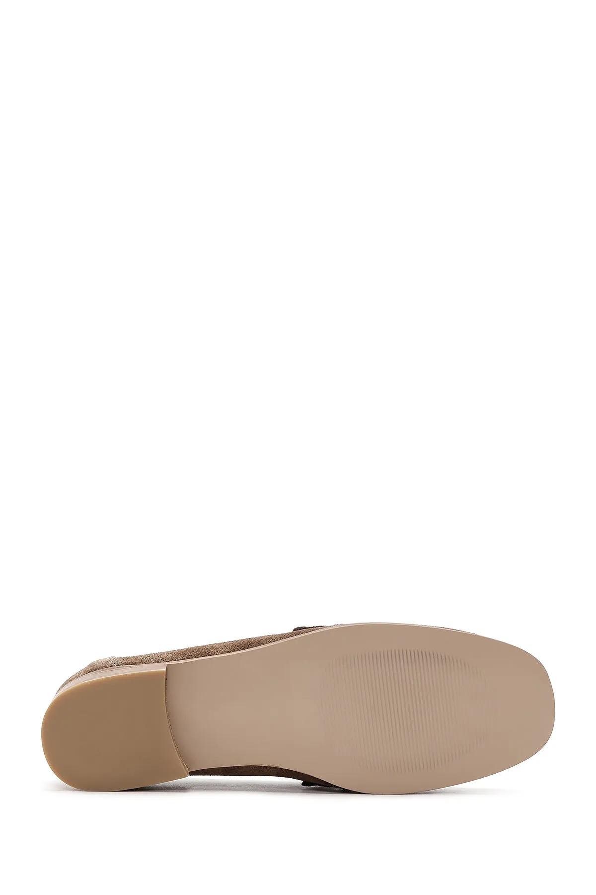 Kadın Taba Süet Deri Tokalı Loafer