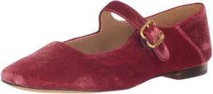 KaroNairy Ballet Flats for Women Comfortable Mesh Flats Round Toe Ballerina Shoes Casual Dancing Flat red velvet6.5