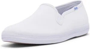 Keds Women's Champion Slip on Sneaker, White Canvas, 12 Narrow