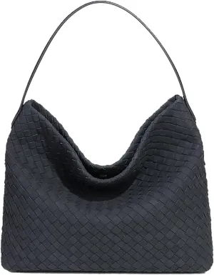 KlaOYer Woven Suede Tote Bag for Women Summer Beach Hobo Bag Large Travel Shoulder Bag Vegan Crossbody Purse Handmade Handbag