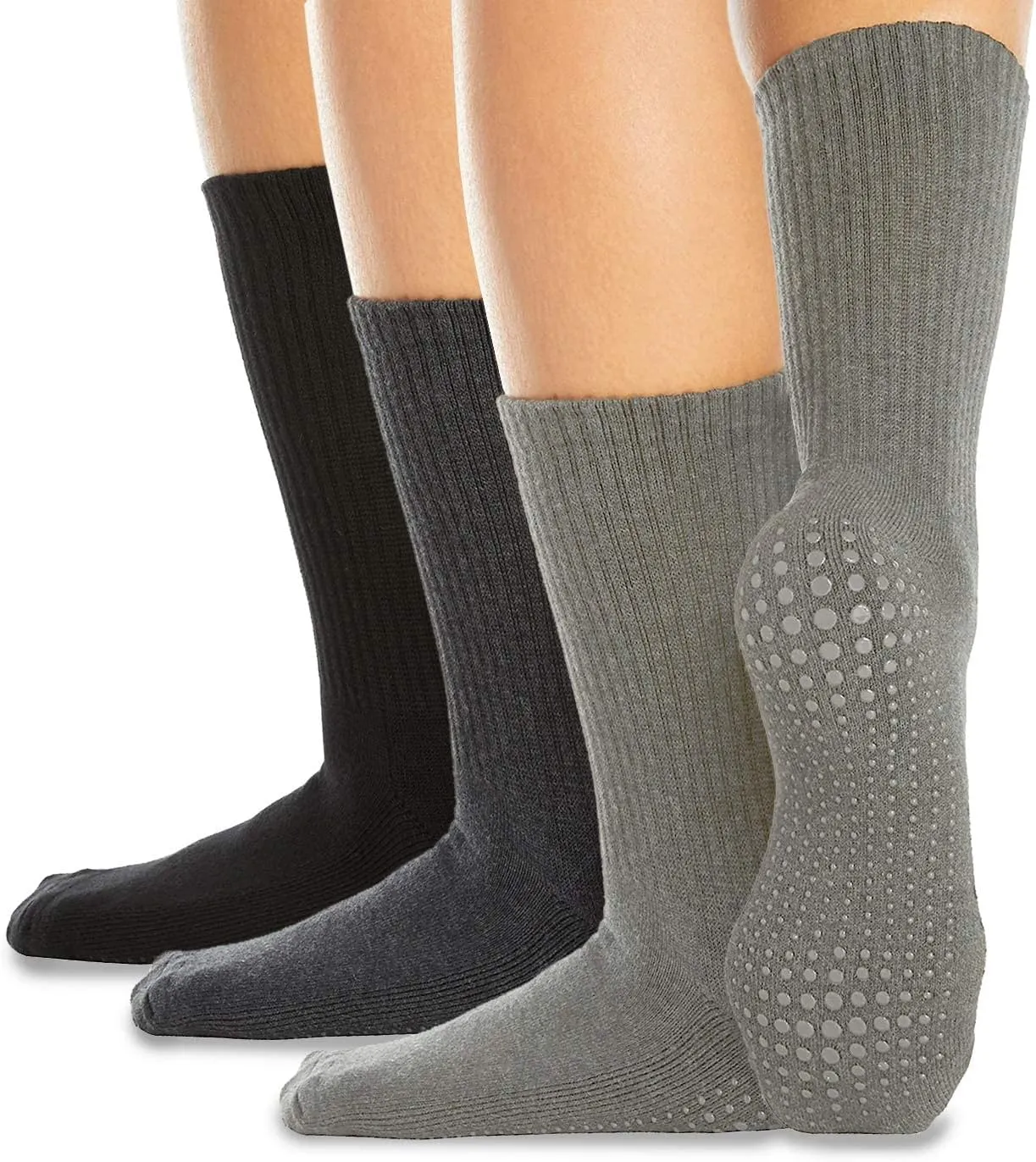 LA ACTIVE Non Slip Yoga Grip Socks - Barre Ballet Pilates Athletic Socks for Men and Women