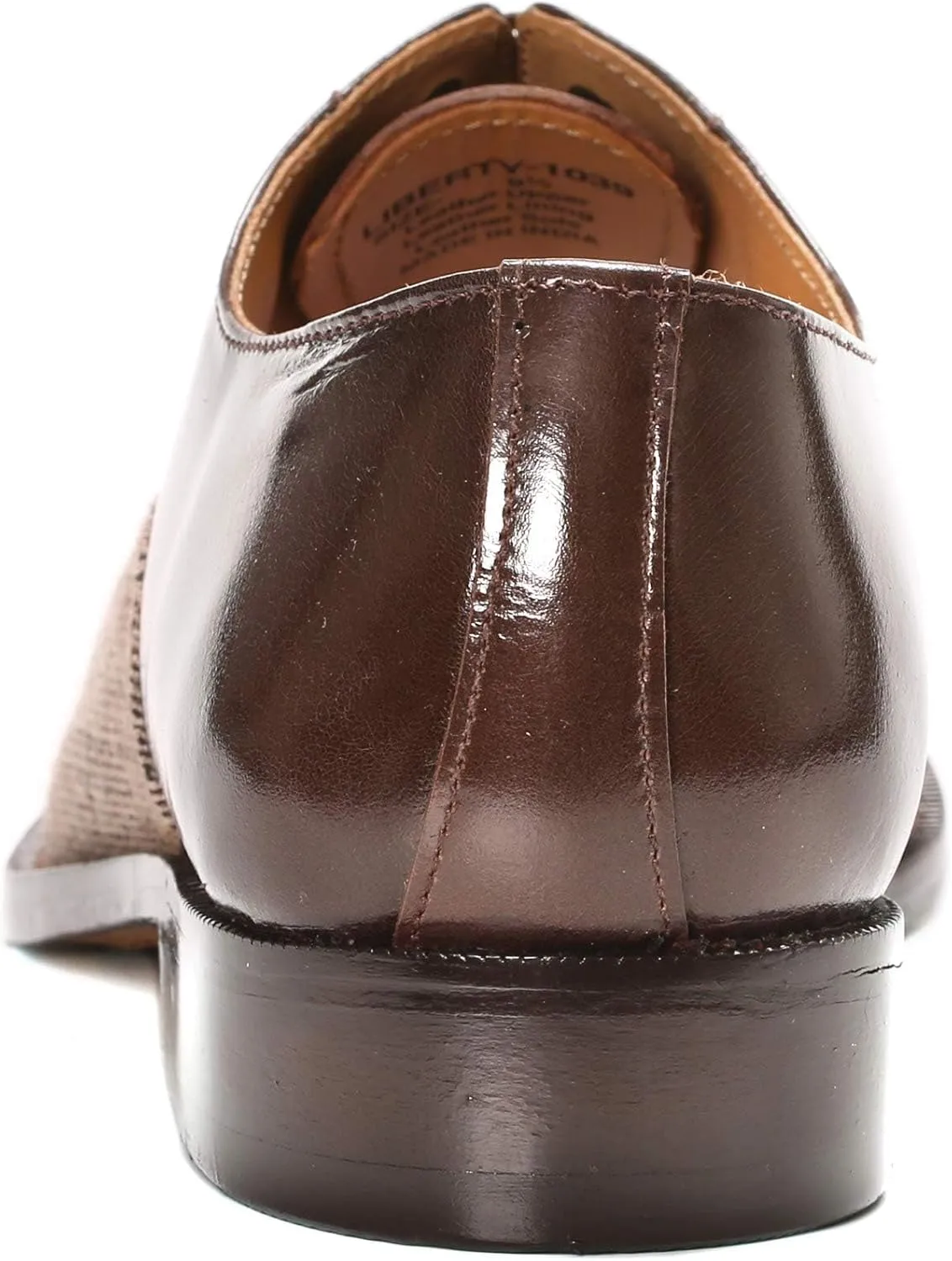 LIBERTYZENO Mens Genuine Leather Ostrich/EEL Print Lace Up Oxford Dress Shoes