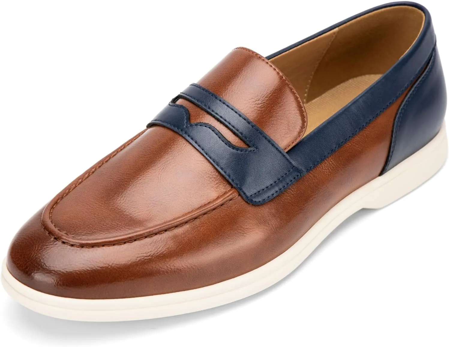 Meijiana Men's Genuine Leather Loafers Slip-On Moccasins Suede Dress Shoes, Lightweight and Breathable with Rubber Sole Stylish Mens Loafers
